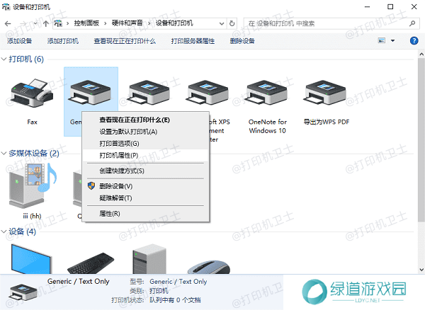 检查打印机的默认设置