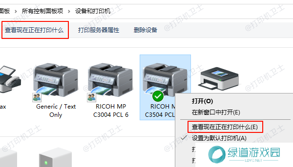 查看现在正在打印什么