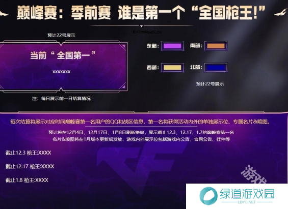 CF全国巅峰赛枪王排位活动